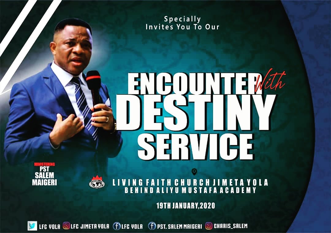LfcYola's tweet photo. This Sunday,  January 19th, 2020 shall be our ENCOUNTER WITH DESTINY SERVICE which shall double as our monthly anointing service. 
Please endeavor to come along with your bottle of Olive oil, your new converts and other invitees.

#Breakinglimits #21daysofprayerandfasting https://t.co/uguxTPGJAV