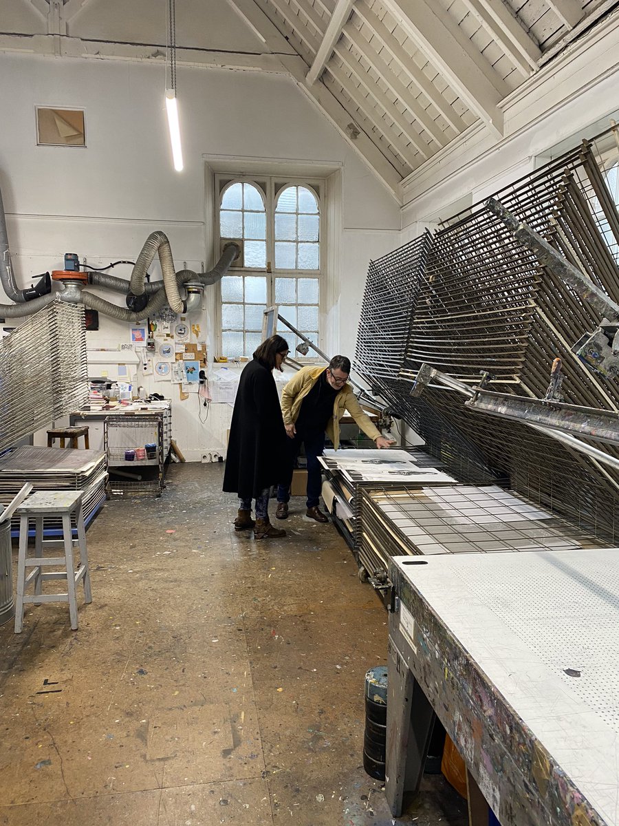 AdeAdesinaink's tweet image. With @p.nkpbbb and @mccrackenish @peacockvisualarts #printmaking #printmakingstudio #aberdeen #print #residency #florencepoiriernkpa #adeadesina #collaboration