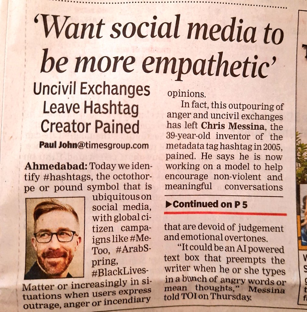 kumarmanish9's tweet photo. "Want SocialMedia to be more empathetic," @chrismessina founder of metadata #Hashtag. He will be speaking at #adw2020 in #Ahmedabad 
#responsiblydigital @ReDiSocials https://t.co/nVc2IXpqBX