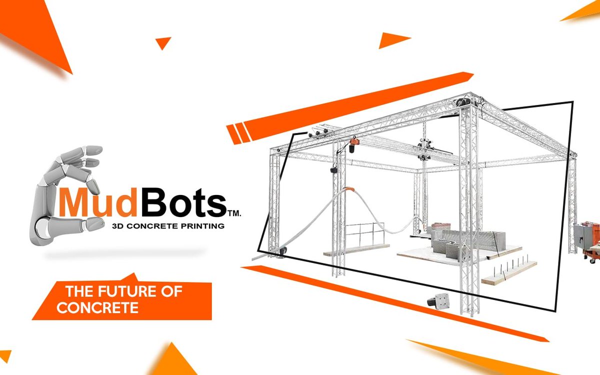 mudbots's tweet photo. MudBots printers can be set up and printing in hours rather than days. Being able to complete jobs in 1/3 of time as conventional methods is one of the strongest attributes of this new technology. #concreteprinting #3dconcreteprinting #houseprinter #youthinkweprint https://t.co/P8voOubnW8