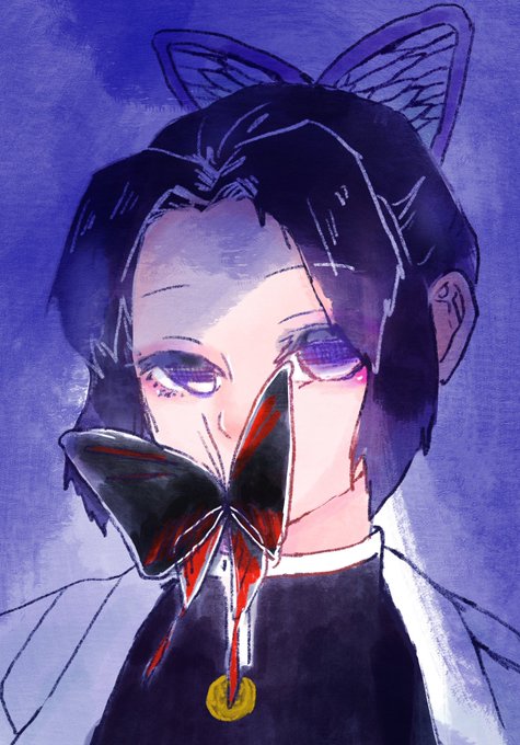 ル🌻さんがTwitterに投稿した胡蝶しのぶ(鬼滅の刃)のイラスト。