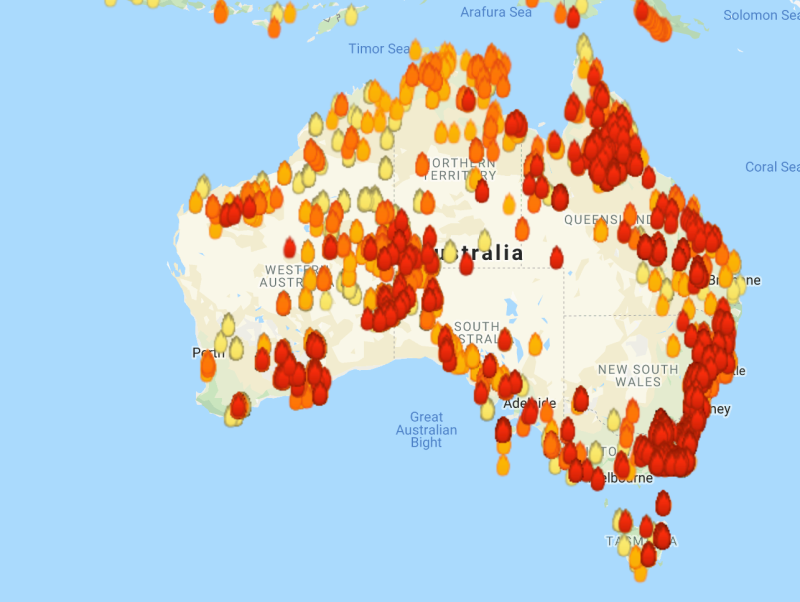 MichaelEMann's tweet photo. @BillKarins I beg to differ Bill. We're halfway through Meteorological Summer, and this is what it looks like:
#AustralSummer #ClimateCrisis https://t.co/t7lLMVA6wu