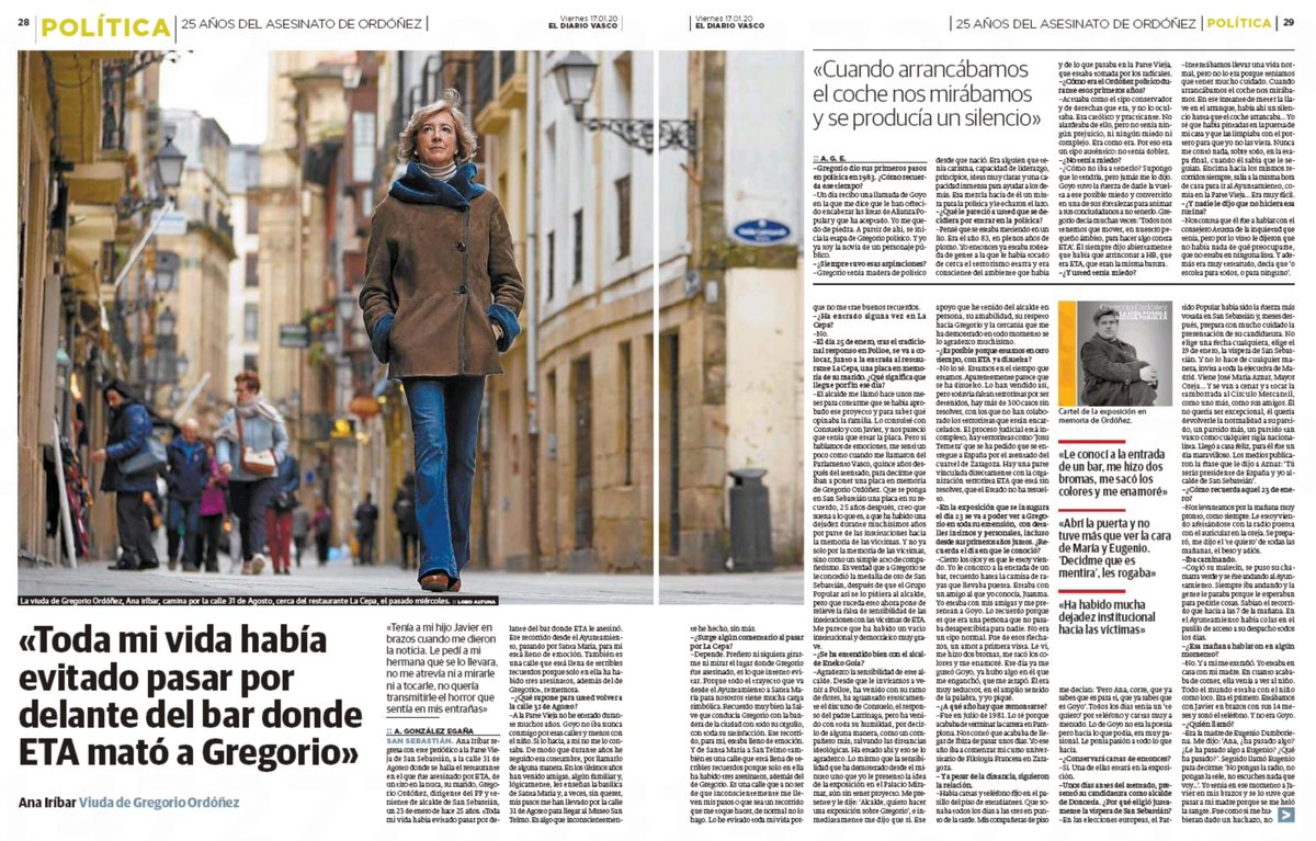 Cuendo tienes un diario entre manos puede pasar que pases páginas y páginas sin leer nada pero también que topes con una historia y la leas una y hasta dos veces seguidas. Me ha pasado con esta entrevista. En <a href="/diariovasco/">El Diario Vasco</a>: