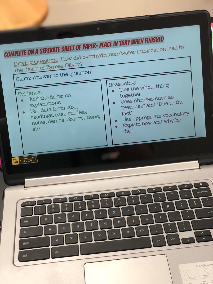 thurston_mrs's tweet photo. This week my 7th graders worked through the mystery of a GA teen who died from over hydration a few years ago. The best part, they learned all about osmosis without even knowing it! #Science #CER #labday #scienceteacher     #osmosis #georgiateacher #inquiry https://t.co/eSf3rA88r0