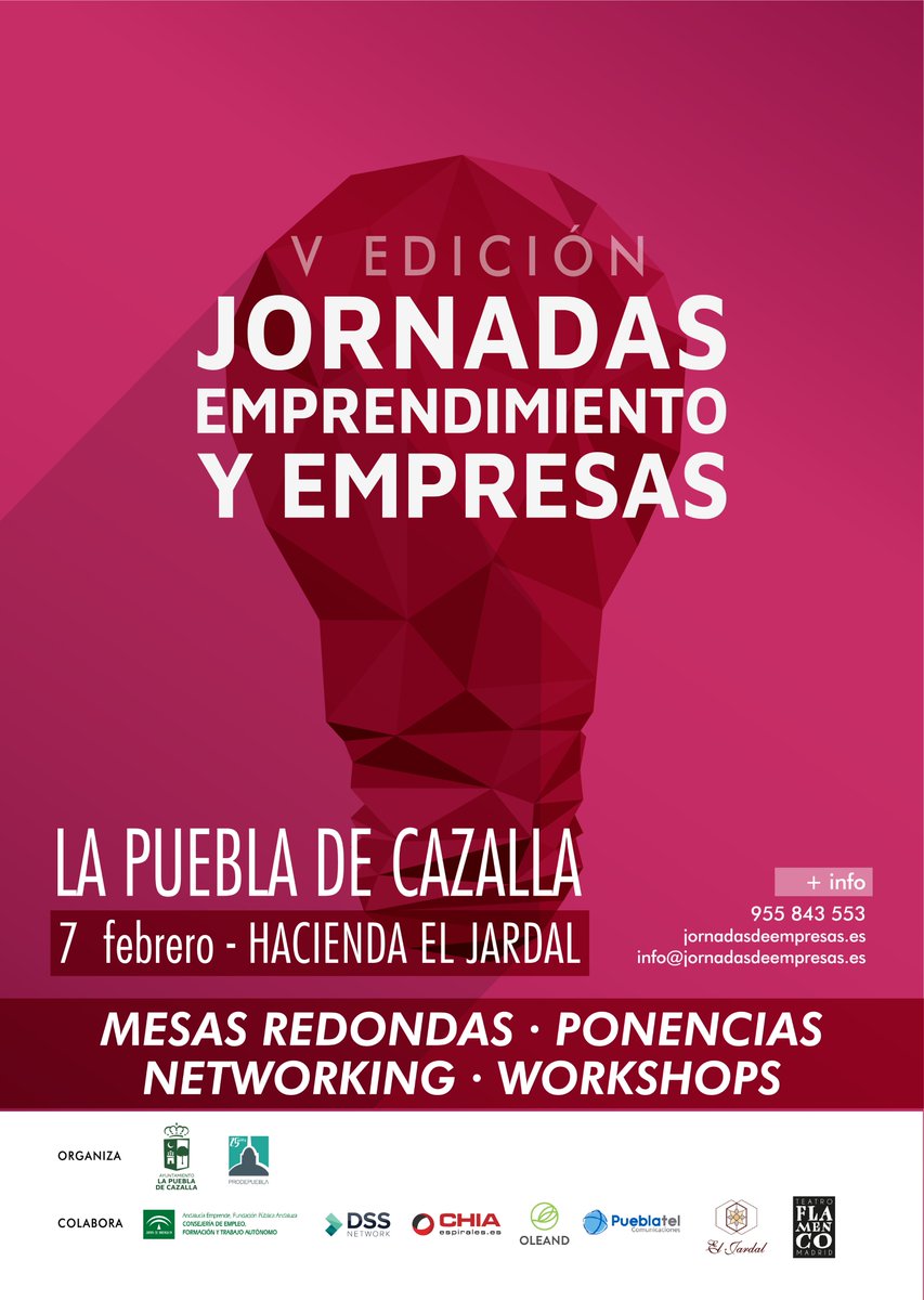 ‼️Ya puedes inscribirte en las V Jornadas de emprendimiento y empresa de <a href="/Ayto_P_Cazalla/">Ayto_PueblaCazalla</a>. Ponencias, experiencias, networking, casos de éxito llenan la programación de esta edición.
✍️🤳Inscripciones y programa: pueblacazalla.org/desarrollo/jor…