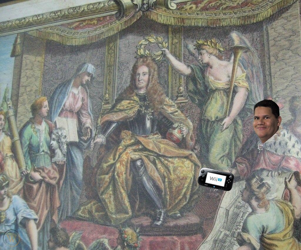 Finally we have Reggie Fils-Aimé, former President and COO of Nintendo of America, photographed at the Coronation of Charles VI presenting him with a beta version of the Nintendo Wii U. (12/13)