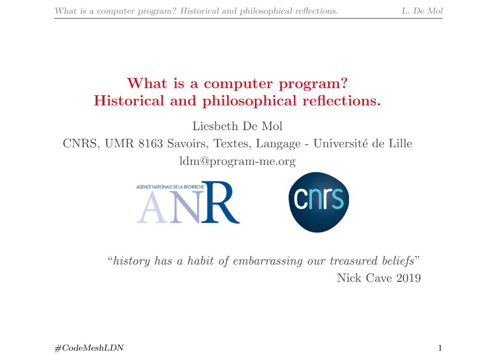 CodeMeshIO's tweet image. We can't wait to revisit Liesbeth De Mol's #CodeMeshLDN talk on what makes the very essence of a computer programme, and how that is different depending on who you ask.
The video lands at noon GMT today. Subscribe now >> youtube.com/c/codesync