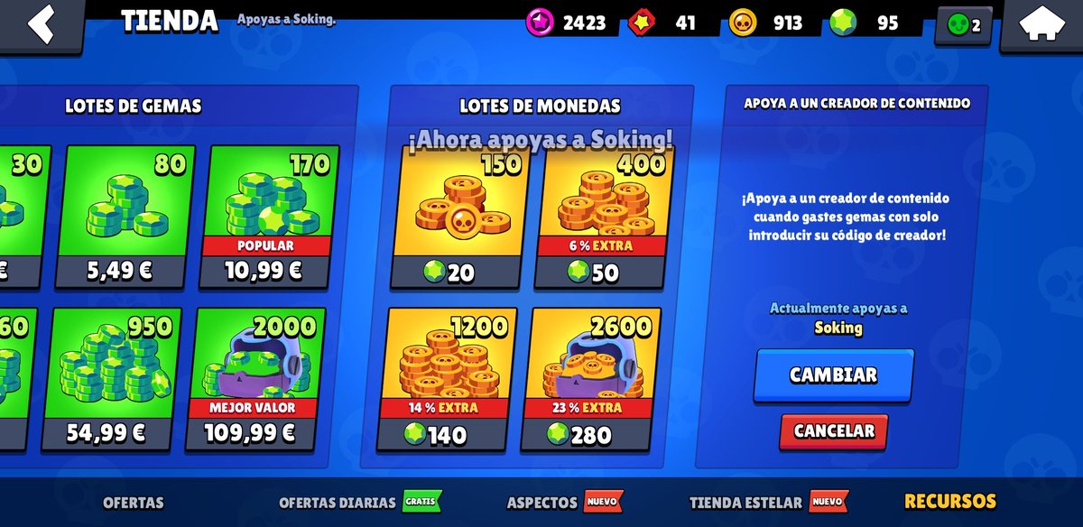 YA ES OFICIAL POR FIN! TENEMOS CODIGO DE CREADOR,🔥 QUIERO VER VUESTRAS CAPTURAS🔥!

🔥CÓDIGO: soking

ME HACE MUCHÍSIMA ILUSIÓN! ME PODEIS APOYAR EN TODOS LOS JUEGOS DE SUPERCELL.
Mil gracias de corazón a <a href="/ClashRoyaleES/">Clash Royale ES</a> por confiar en mi, soin los mejores🤩🔥 
SE AGRADECE RT!