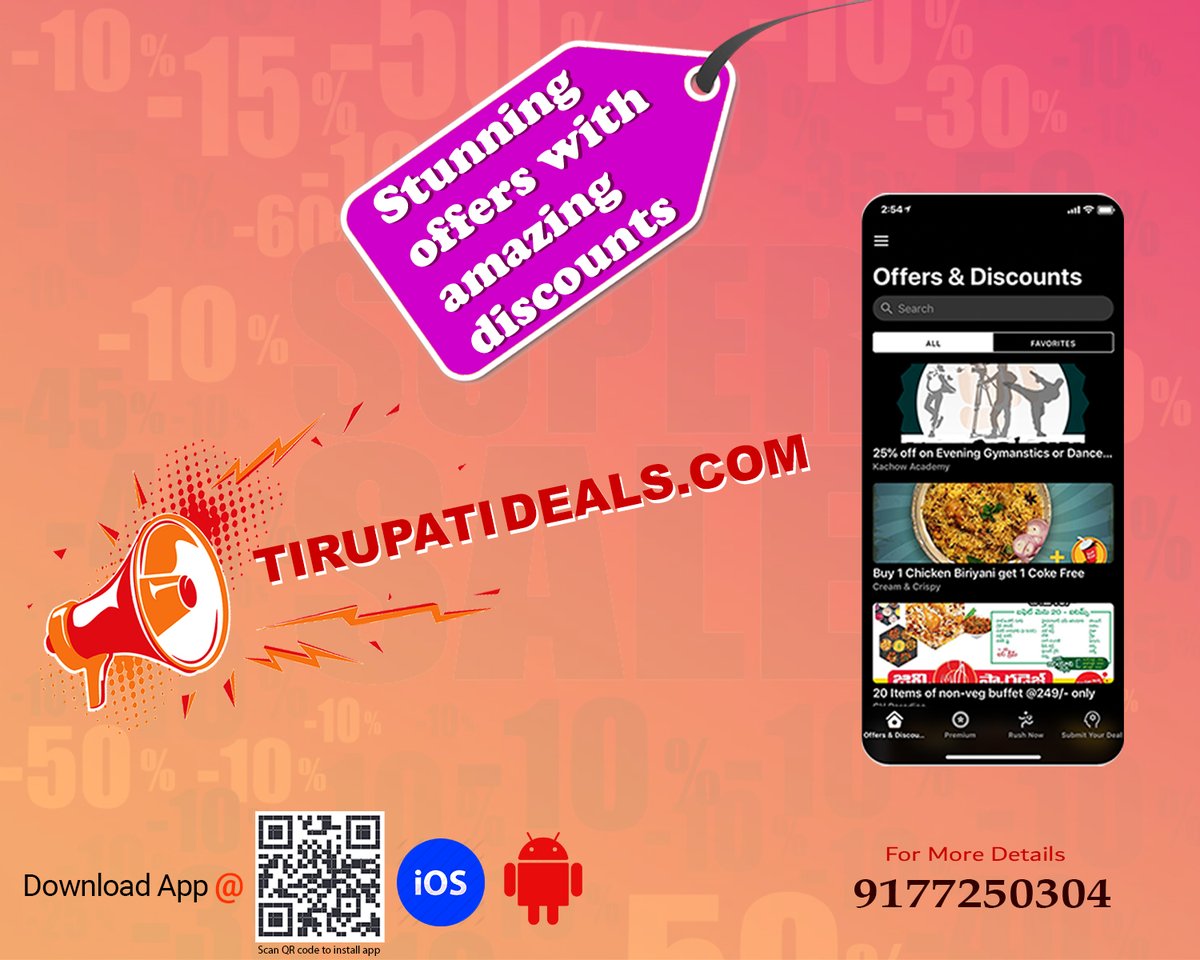 DealsTirupati's tweet photo. When you can have discount… why to spend in full…
When you can get it in offer… why to leave it….
Find the best offer and discounts for the products here….

#tirupatideals #offers #deals #discounts #hellotirupati #tirupati https://t.co/yQzF7AeAjF