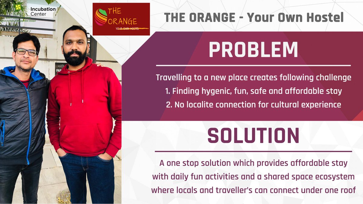 incubation_iimu's tweet photo. Founders of The orange - your own hostel sharing some insights for the travel enthusiasts
.
.
.
#IIMUdaipurIncubationCenter #LaunchnZoom2.0 #DepartementofScienceandTechnology #Nidhi_Accelerator_Program #NSTEDB #Startups #innovation #entrepreneurship https://t.co/GWUBb0JA1W