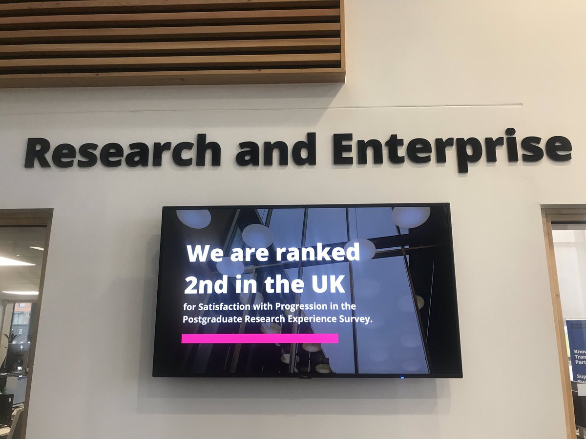 Succeedat8's tweet photo. @UniNorthants #PGR community has something to shout about ... another outstanding performance in the Postgraduate Research Student Experience Survey - 2nd in the UK for progression and 3rd in the UK for Resources 👍👍👋👏👏 #LoveUoN #Research #PGR https://t.co/MDYzxHs7QI