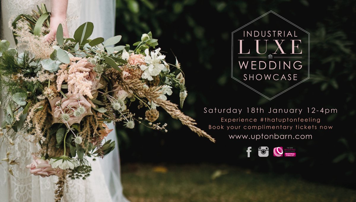INDUSTRIAL LUXE WEDDING SHOWCASE - ON TOMORROW!!
Saturday 18th January 12-4pm
Experience #thatuptonfeeling
Book your complimentary tickets now!
uptonbarn.com/industrial-lux…