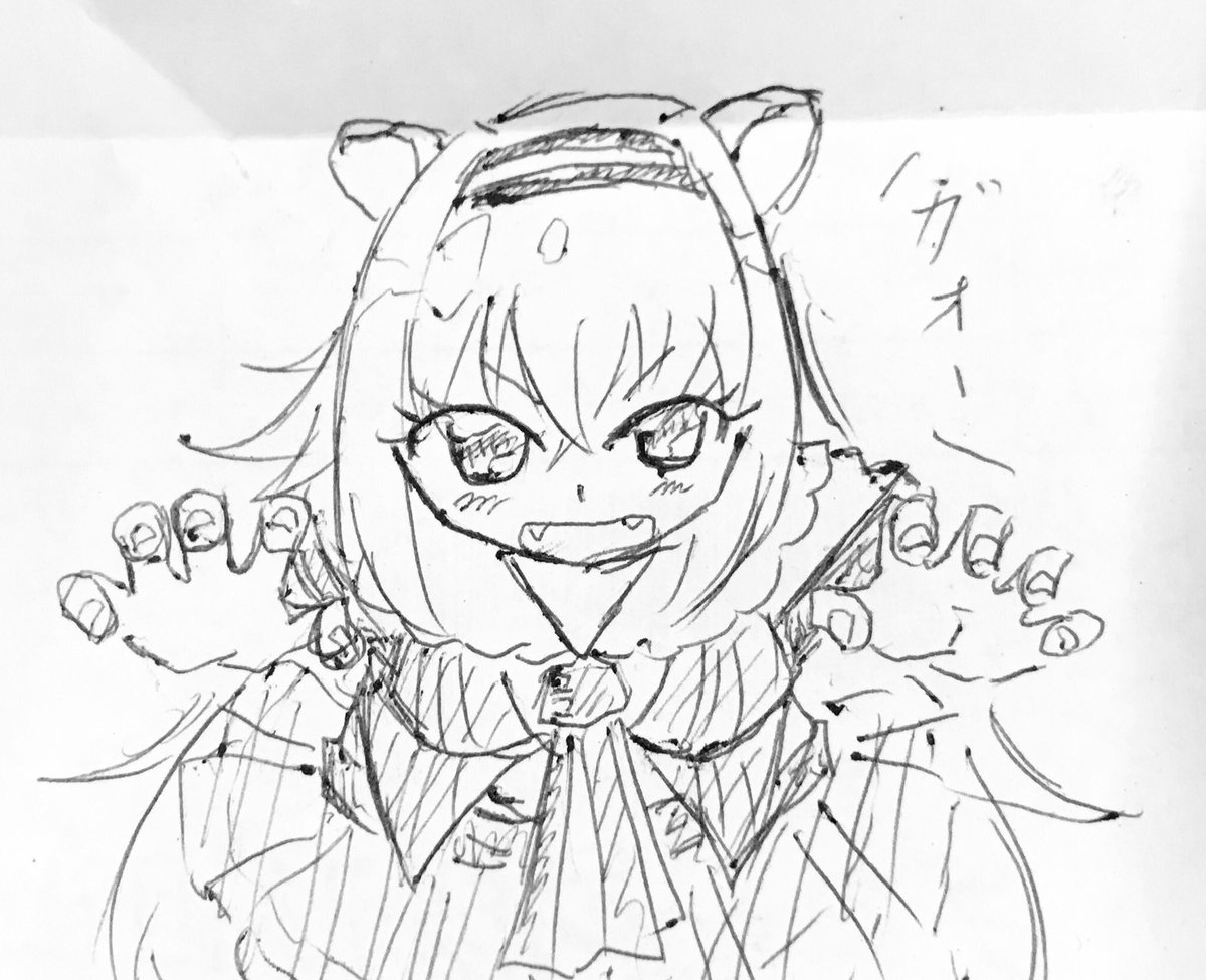 がう沢さんに影響を受けたなんらかの耳付き(がう沢さんじゃないんだ・・・)

あとすずちゃんの描いたピノちゃんが可愛いので出来た笑顔

笑顔!!!!!!!!! 