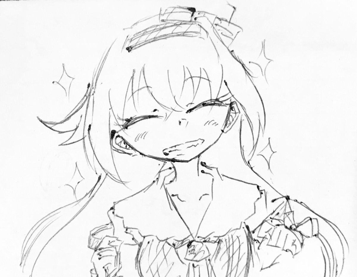 がう沢さんに影響を受けたなんらかの耳付き(がう沢さんじゃないんだ・・・)

あとすずちゃんの描いたピノちゃんが可愛いので出来た笑顔

笑顔!!!!!!!!! 