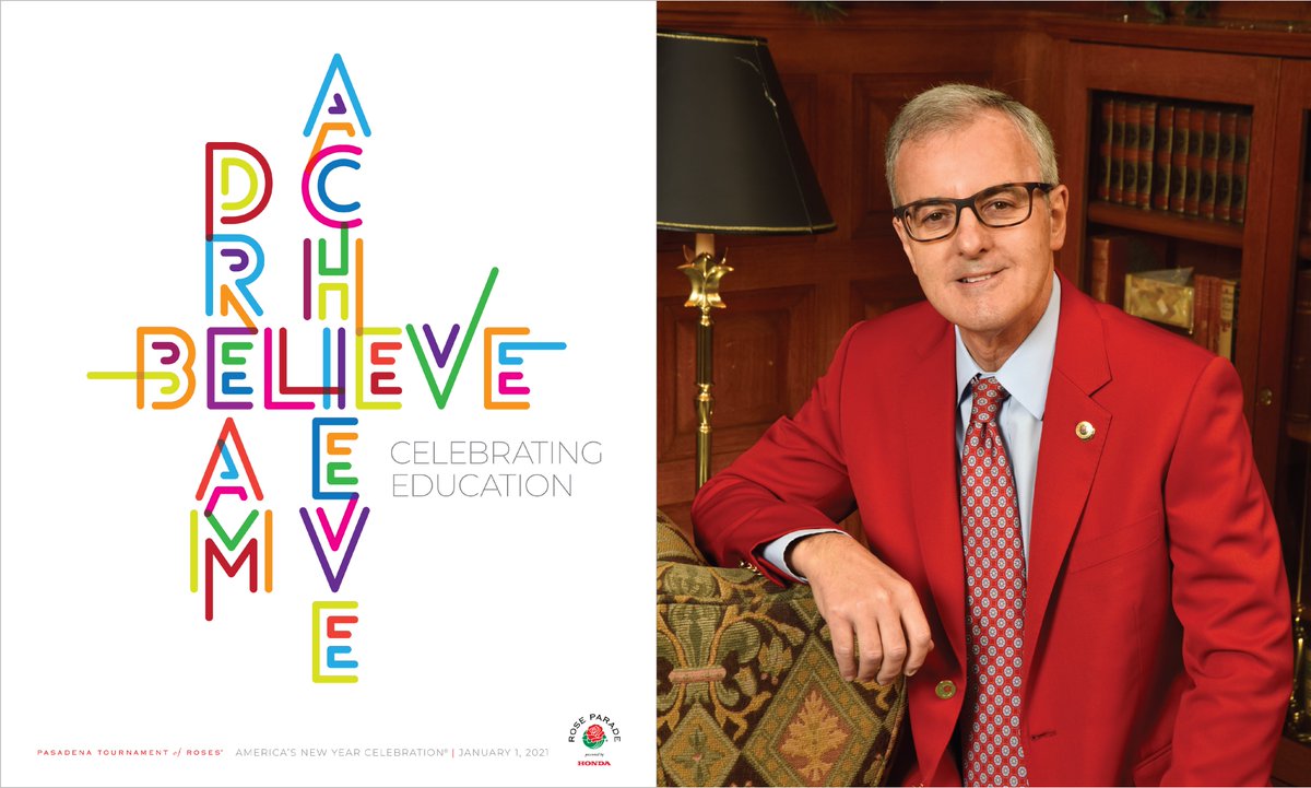 "DREAM. BELIEVE. ACHIEVE."

Newly announced @PasadenaTofR President Bob Miller shares the 2021 #RoseParade theme that celebrates education’s ability to open doors, open minds, and change lives!

OFFICIAL ANNOUNCEMENT: bit.ly/2Tw466i