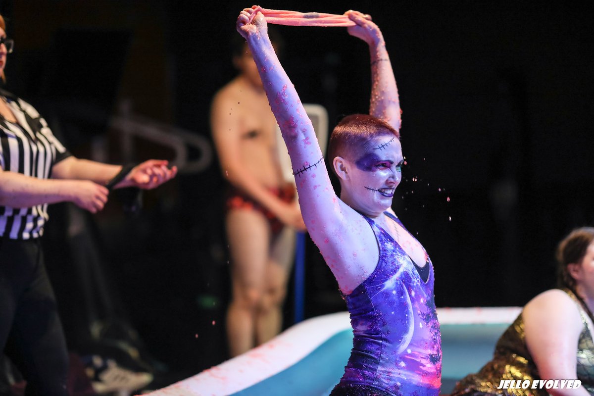 ScarlettHairdye's tweet photo. Among my many other hustles, I recently had my jello wrestling debut!
BEHOLD THE REANIMATED TECHNICOLOR FEVER DREAM OF

LISA
FRANKENSTEIN'S
MONSTER!!!

Come see me in action on January 25th at Evolv Fitness for BREAK THE MOLD! https://t.co/w5RUaJZ2p3 https://t.co/wATbmxBnuo