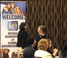 Wonderful evening with our district superintendents and their leadership teams. I am grateful to my friend <a href="/drsestephens/">Summer Stephens</a> for her heartfelt introduction and blessed to work with dedicated educators from across the state. Looking forward to today’s sessions at NASS! #nevadaready