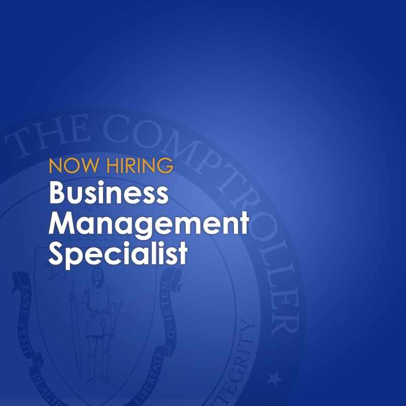 MA_Comptroller's tweet photo. We're looking for a Business Management Specialist to join our Statewide Risk Management Team. Learn more about this position and apply: https://t.co/gAf7FWHe91 https://t.co/P8EXtUgaYS