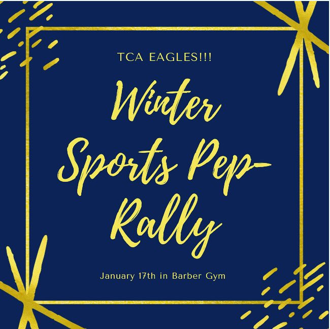StudentLifeTCA's tweet photo. Today π₯³ We kick off our Winter Sports π¦
#TCADifferentByDesign #EaglePride #PepRally https://t.co/0Bgs2fOvii