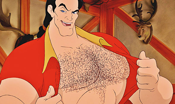 Now that Disney had broken the barriers with aquatic mer-nipples, you'd think they'd be brave enough to tackle human dude nips, but the next chest sighting of Gaston yielded us no nips but plenty of chest hair. And the closest we get to this in the parks is a M&G cheeky peek.