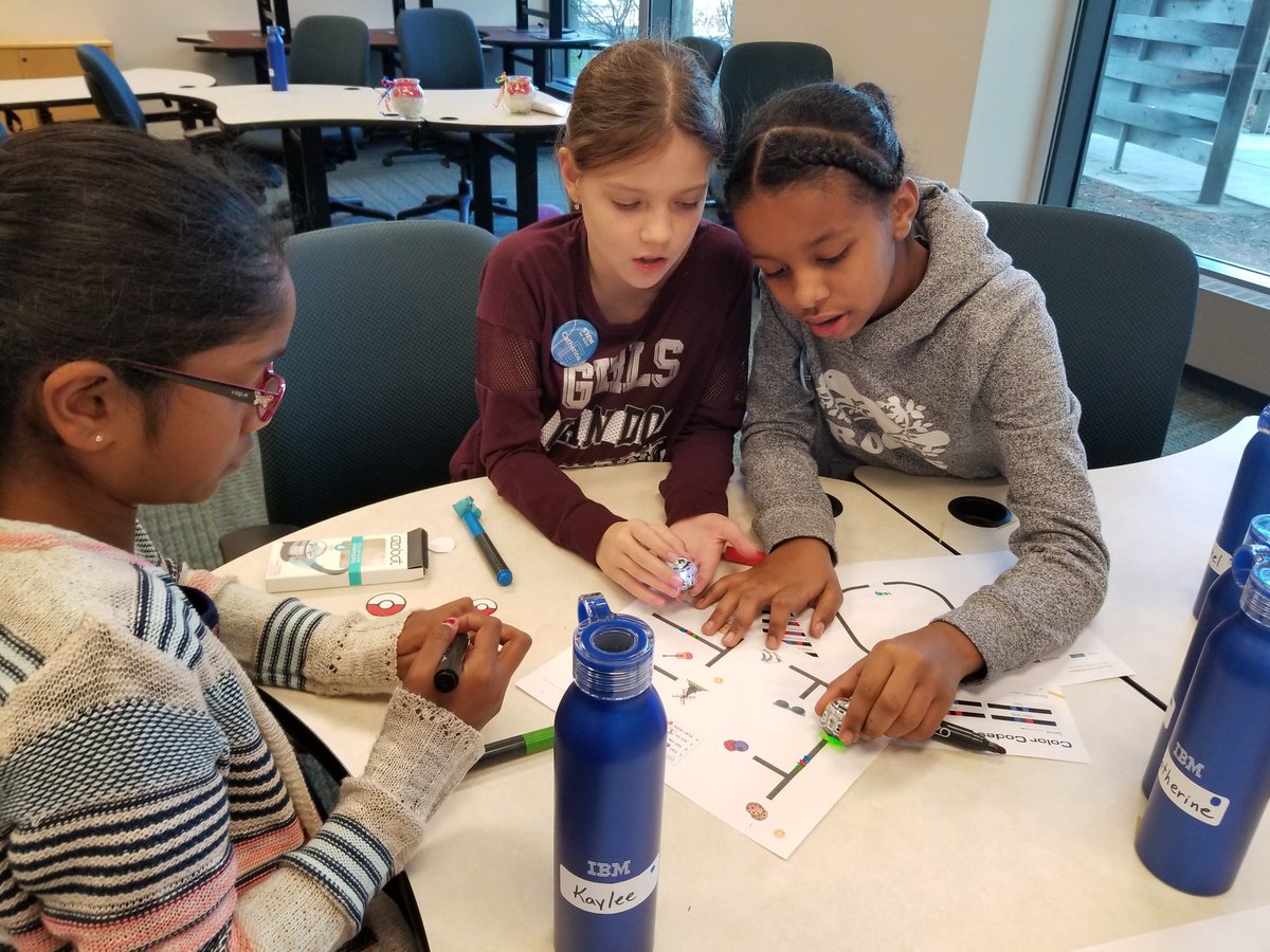 lindsayakmartin's tweet photo. IBM Canada Lab's #stem P.A. Day camp is in full swing with ice cream making, snap circuits, and Ozobots! #ibmkids https://t.co/xdTO7a4rjy