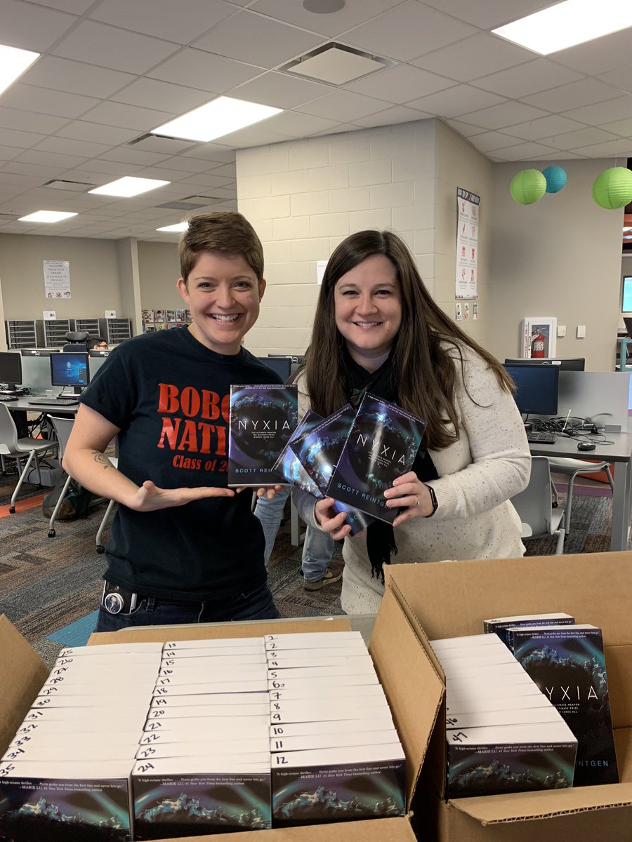 JOHSProjectLIT's tweet image. Just took a little Friday adventure to pick up copies of Nyxia by @Scott_Thought!! We can’t wait to read it with our @OvertonMNPS students. 

Shoutout to @ProjectLITComm and @firstbook for supporting our chapter! #ProjectLITBookClub #OMGBooksAward