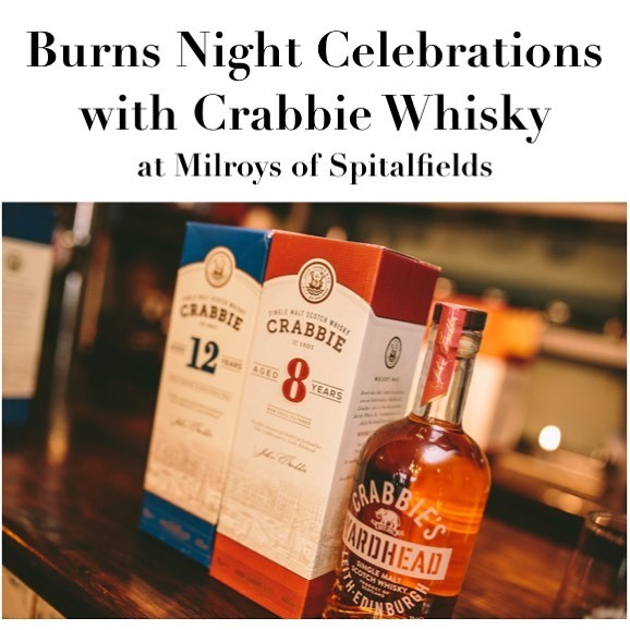 Milroys's tweet photo. Spitalfields Burns Night is on!!!! Tickets are £20 and you get whisky and haggis and canapés galore!
Tickets online now! Link in bio! .
.
.
.

#whisky #whiskey #scotch #singlemalt #milroysofsoho #milroysofspitalfields #milroys #whiskyporn #whiskyshop #whiskybar #london #soho… https://t.co/384LYx67Tl