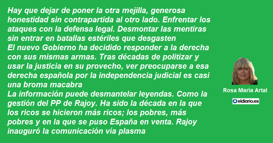 Sin poner la otra mejilla, Rosa María Artal en EL DIARIO lacasademitia.es/articulo/polit…