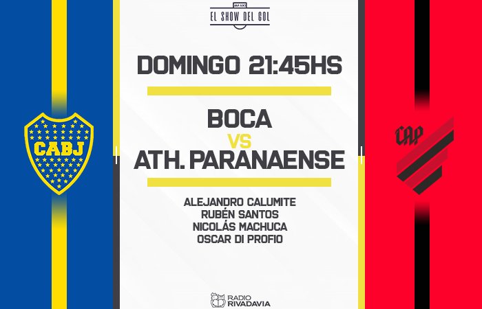 futbolshow870's tweet photo. #OralDeMultitudes
¡Domingo de fútbol con #MísticaRadial en @Rivadavia630!
Cerramos la jornada con el duelo entre #Boca y #AthleticoParanaense ⚽️
Relata @alecalumite | Comenta @MisilSantos 🎤
Estudios @NicoMachucaOK | Locución @oscardiprofio 🎧 https://t.co/xGH1MWXok3