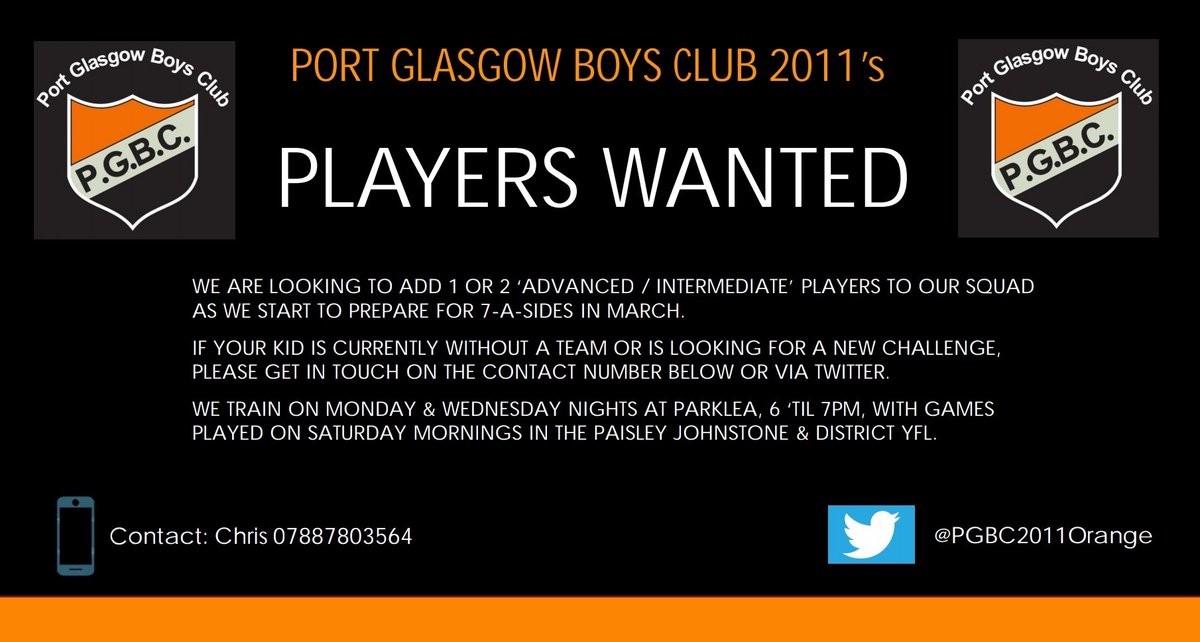 Port Glasgow Boys Club 2011s (Orange) tweet media
