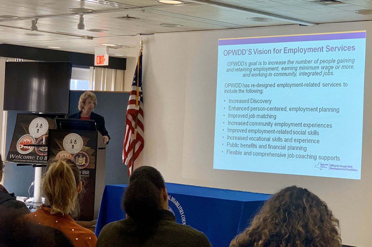 Thank you to Lynne Thibdeau, MPA, from <a href="/NYSOPWDD/">OPWDD</a> for your presentation about employment and vocational services during today’s  #SIDDC meeting! If you would like to join us at our next meeting, don’t forget to #bringafriend to receive a FREE raffle ticket 😉👍🏻