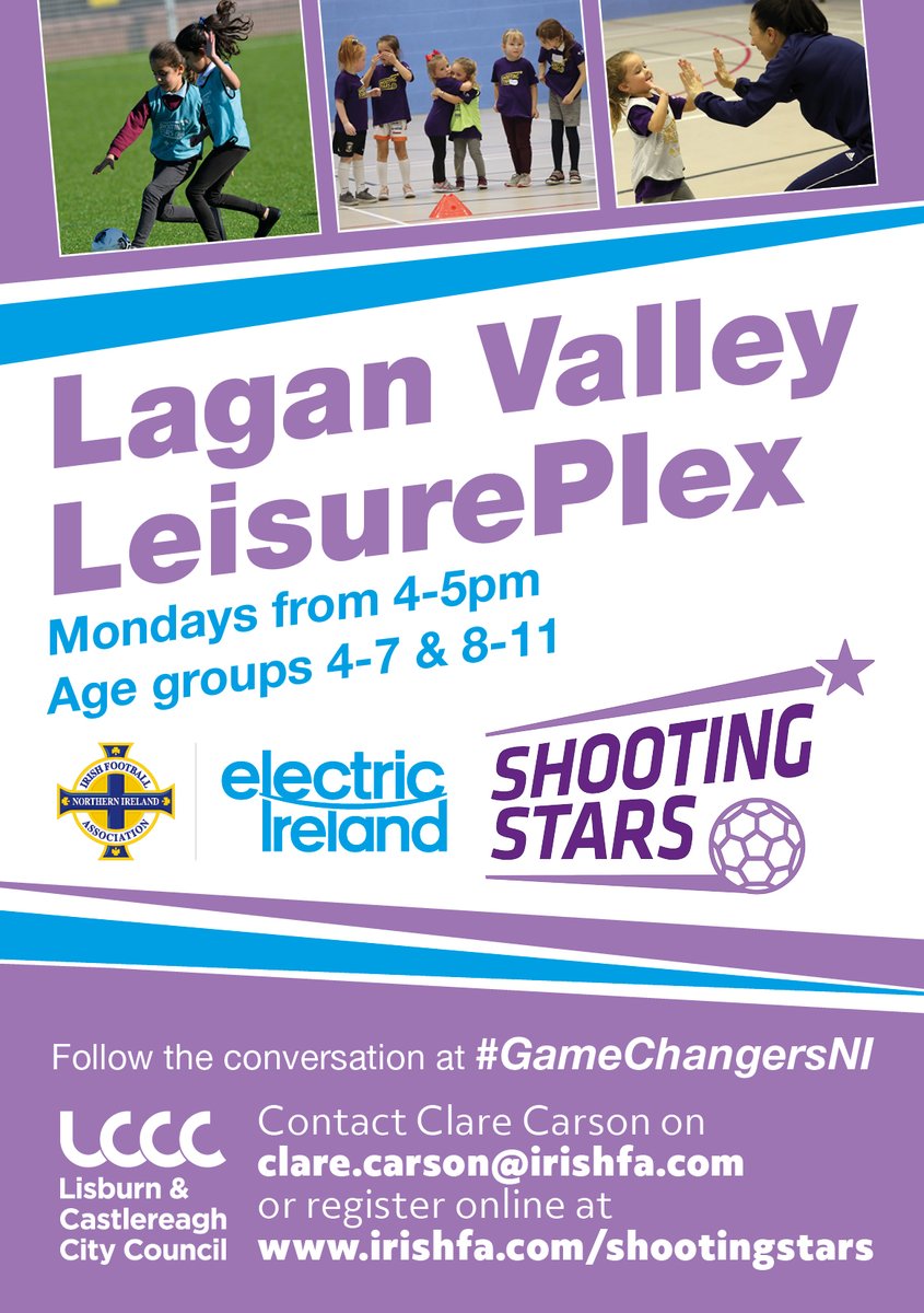 IFA SHOOTING STARS GIRLS' FOOTBALL PROGRAMME - STARTS MON 20TH JAN - Register online at irishfa.com/shootingstars ##GameChangersNI <a href="/IFAFootballDev/">Irish FA Foundation</a>  @OfficialIrishFA