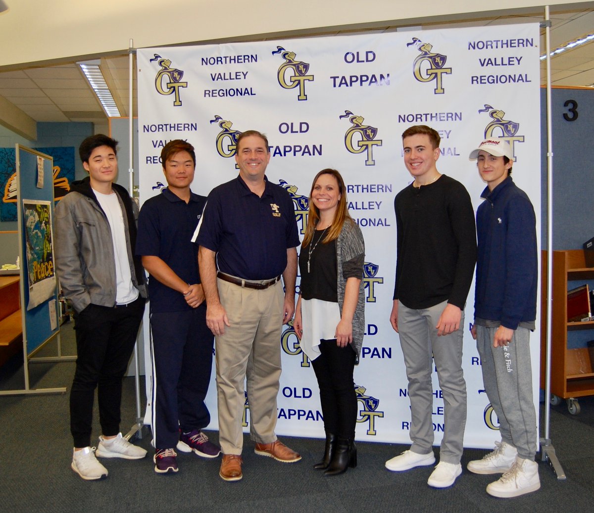 BSabatiniNVD's tweet photo. Congrats NVOT's Tom Quinn,selected as the '18-'19 Nat'l Federation of HS Coaches Ass'n. Northeast Section Boys Golf Coach of the Year-pictured with Mrs. Carrie Quinn and golfers Jong Won Baek, Aaron Song, Coach T. Quinn, C. Quinn, Max Cataldo, Jacob Torres!
#nvotpride, #nvalleyed https://t.co/Q4Ho7QIxa4