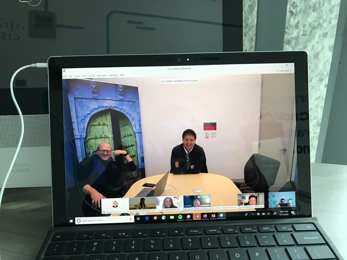 sergiolicear's tweet photo. @CiscoCloud marketing weekly meeting saying hi to @NikiOmkar . Remembering the “despicable me” memories 😉 https://t.co/Q5ghJEVkjJ