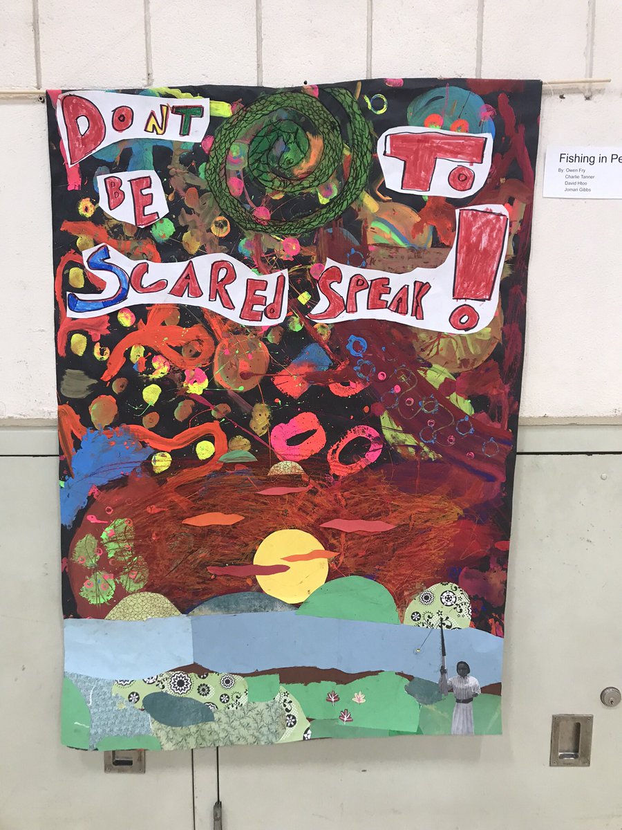 Northside 4th graders collaborative collages being shown at Hargraves for the Town of Chapel Hill MLK Day celebration! <a href="/nesartstudio/">nesartstudio</a> <a href="/4thNes/">NES 4th-Grade</a> @APJonesNES <a href="/csharpless1/">Coretta Sharpless</a> <a href="/NorthsideES/">Northside Elementary</a>