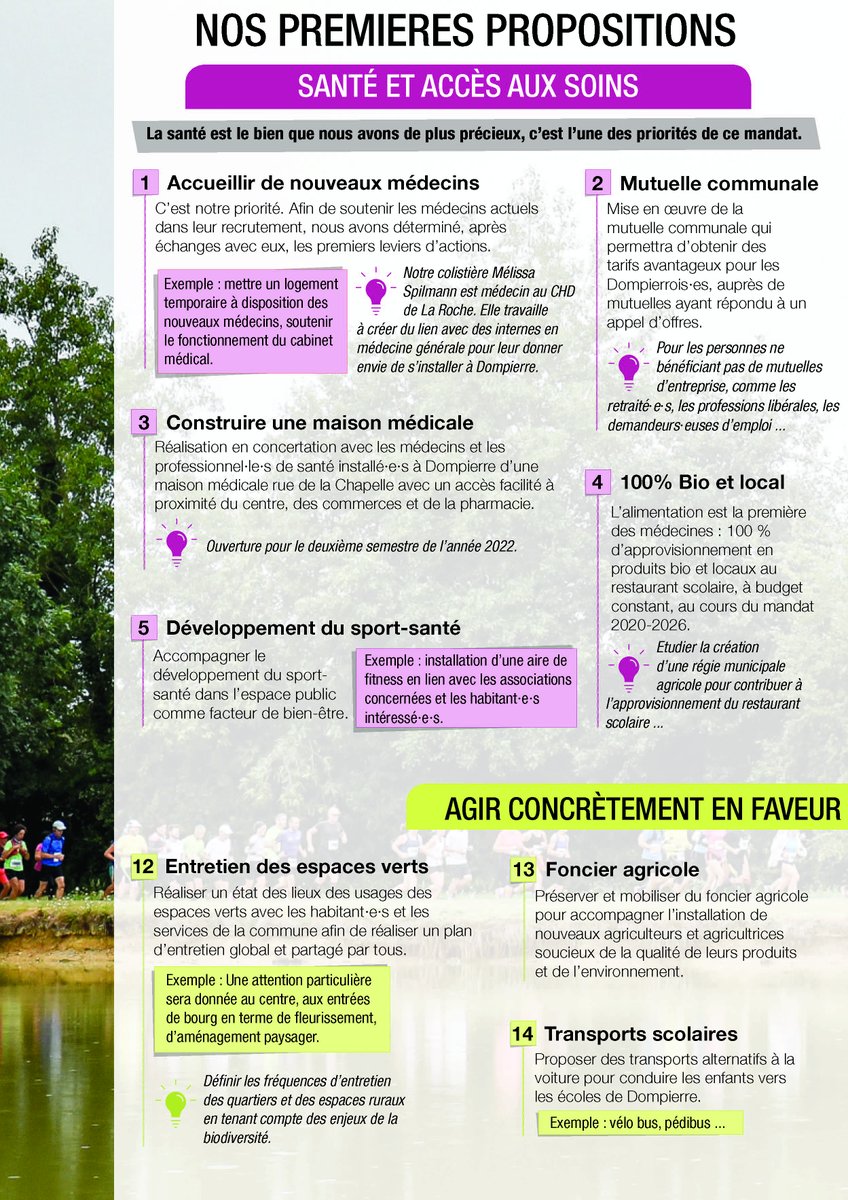 EAD_2020's tweet photo. [Propositions pour Dompierre 📋] 
Cette semaine, les Dompierroises et Dompierrois découvrent les propositions de l'équipe #EnAvantDompierre ! dans les boites aux lettres 📫 #Santé #TransitionEcologique #Habitat #Municipales2020 #Dompierre https://t.co/yPAkfja3t7