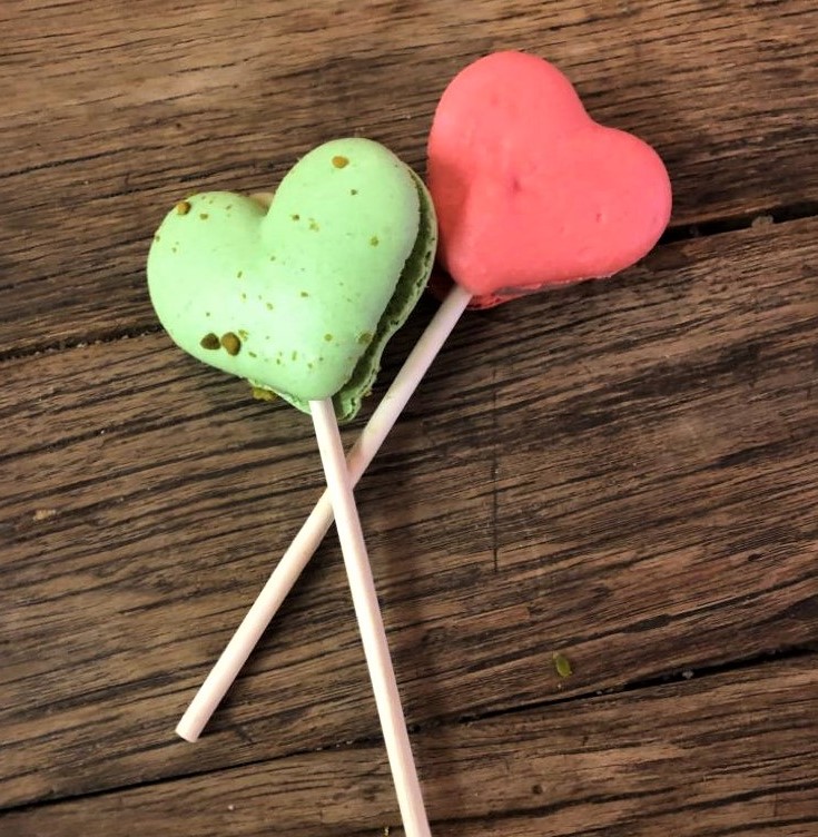 Less than a month to go until Valentine's, and our chefs are already preparing some special treats for you. 💚 💗

#Valentines #Macaron #Love #Baking #Sweet #Bakery #French #Pistachio #Raspberry #Heart #Soho #BoroughMarket #BermondseyStreet #MaltbyStreetMarket