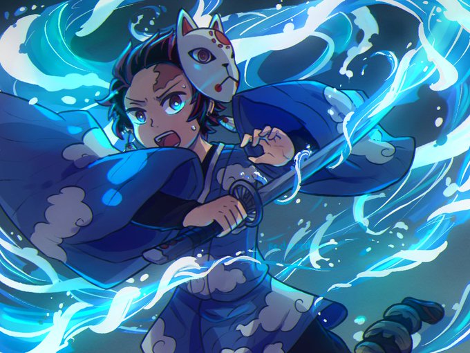 Rei 🌸🐑 日落さんがTwitterに投稿した竈門炭治郎(鬼滅の刃)のイラスト。