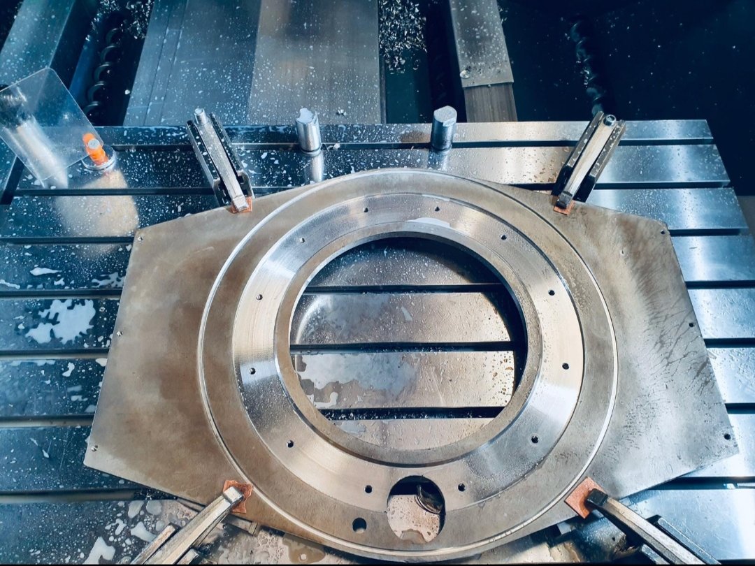 Stainless steel base plate manufactured at JRW for a UK project #JRW #ManufacturingUK #project #flanges #stainlesssteel