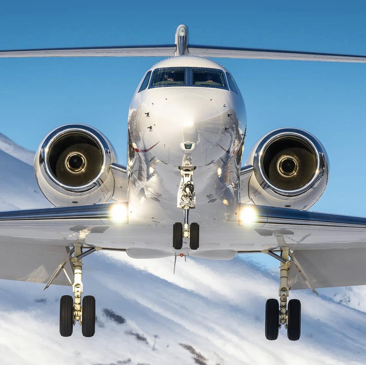 GulfstreamAero's tweet image. Up close and personal with a #FanFriday by Dominik Kauer, shot at  Engadin Airport.