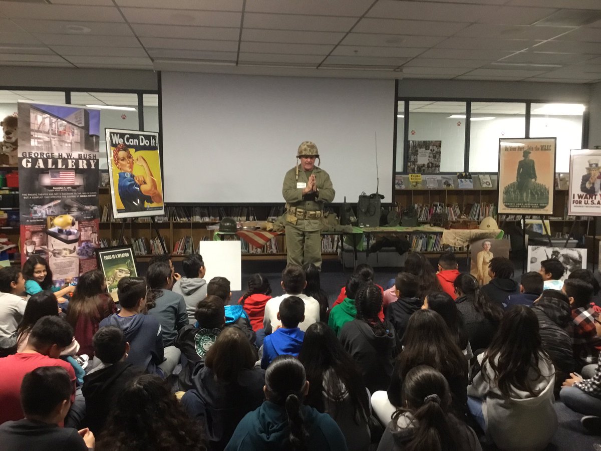MsBarnowske5th's tweet photo. Enjoying an amazing presentation of World War II by Mr. Brian Degner. @alphaedutainer @Garcia_J2000 @Gris4collab #nisdbelegendary @NISDLeonValley #lvebelegendary https://t.co/WG0PMxnhT9