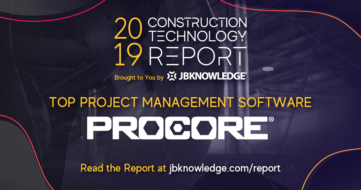 procoretech's tweet photo. Procore has been recognized as the Top Project Management Software in 2019 by @JBKnowledge. Read the full report here: https://t.co/BuKK4f29Cj https://t.co/qFoUoqCdVN