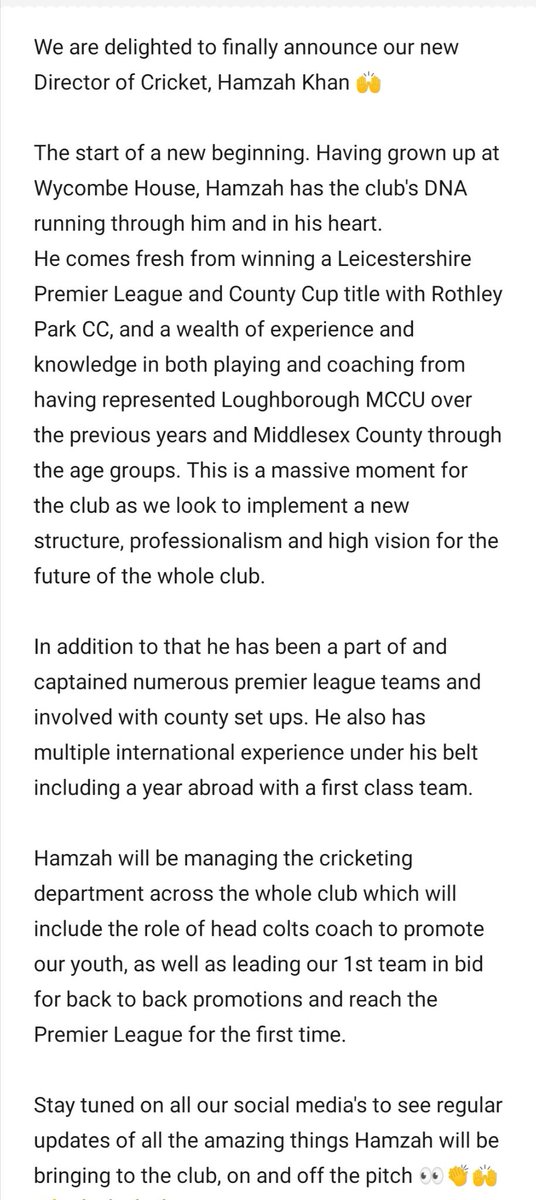 Wycombe House Cricket Club tweet media