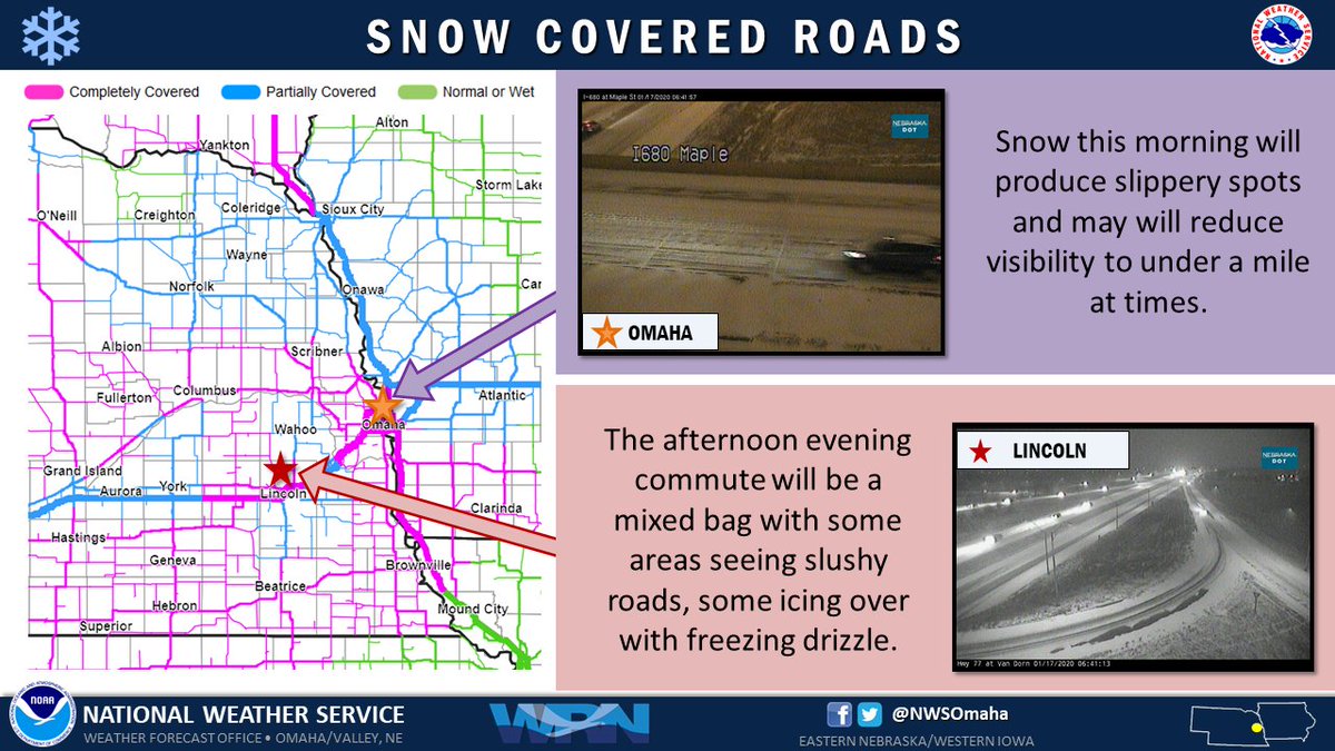 NWSOmaha's tweet photo. Road conditions as of 6:40 AM. 

For the latest, check out:

#NEroads: https://t.co/q9bF3LJPvS
#IAroads: https://t.co/tk8ezQzkw6 https://t.co/CKJMvSfNLK