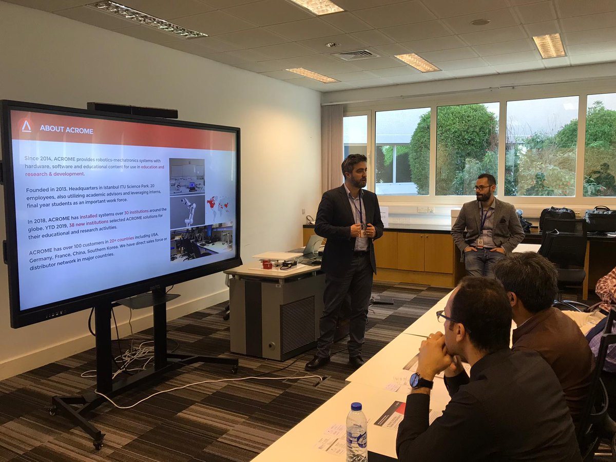 AcromeRobotics's tweet photo. We visited educational institutions in the UAE with
@Altair_Inc
Our CEO Basar Sahinbeyoglu and Altair's Math & Systems Specialist Livio Mariano have presented Altair-Acrome collaboration.
#Acrome #Altair https://t.co/rlAJmFGyA9