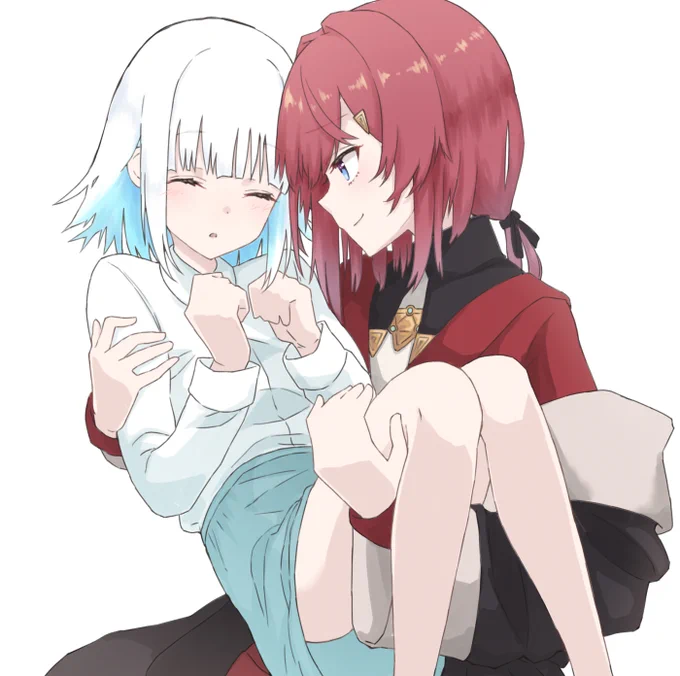 #絵ンジュ #ヘル絵スタ
遊び疲れた幼い皇女を送るアンジュ(ラフで書いたのを仕上げたがほとんど変わってない。。。) 