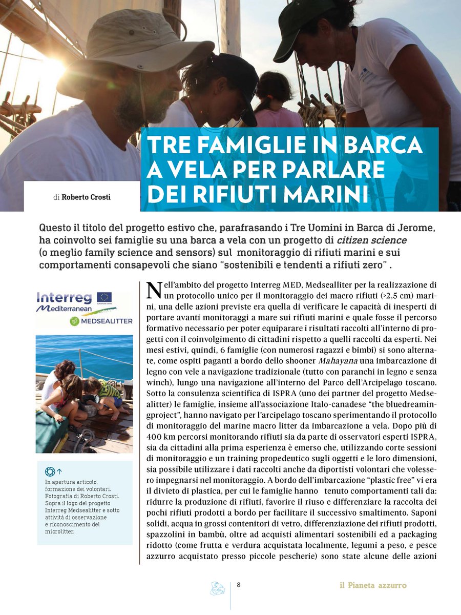 ISPRA_Press's tweet photo. #Citizen #Science in #mare, tre famiglie in barca: con consulenza scientifica @ISPRA_Press (partner progetto @medsealitterEU), hanno navigato in arcipelago toscano per più di 400 km monitorando #rifiuti. Leggi l'articolo di #Arcangeli e #Crosti #Ispra 👉 https://t.co/t0v6i92WDI https://t.co/fWQOiHvsx2