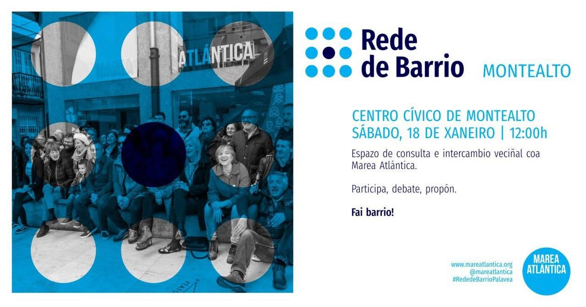 mareatlantica's tweet photo. Mañá, en #MonteAlto, as concelleiras da @mareatlantica renden contas co seu traballo ante a veciñanza.
Ás 12.00h no Centro Civico do barrio.
O @PSOE_Coruna eliminou o #DilloTi para non dar a cara. Nós non temos nada que ocultar. https://t.co/HK6bVYewgN