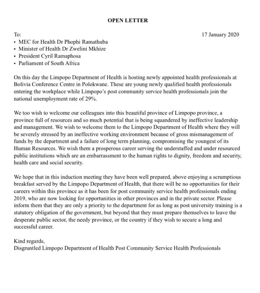 drhumbulani's tweet photo. I found this lingering @Julius_S_Malema @CyrilRamaphosa @VhembeDM @HealthZA @DrZweliMkhize @ChoiceFMSA ... it broke my heart.... a lot of our health care professionals are sitting  at home not working... i am literally  crying https://t.co/MvN8HKEgUr