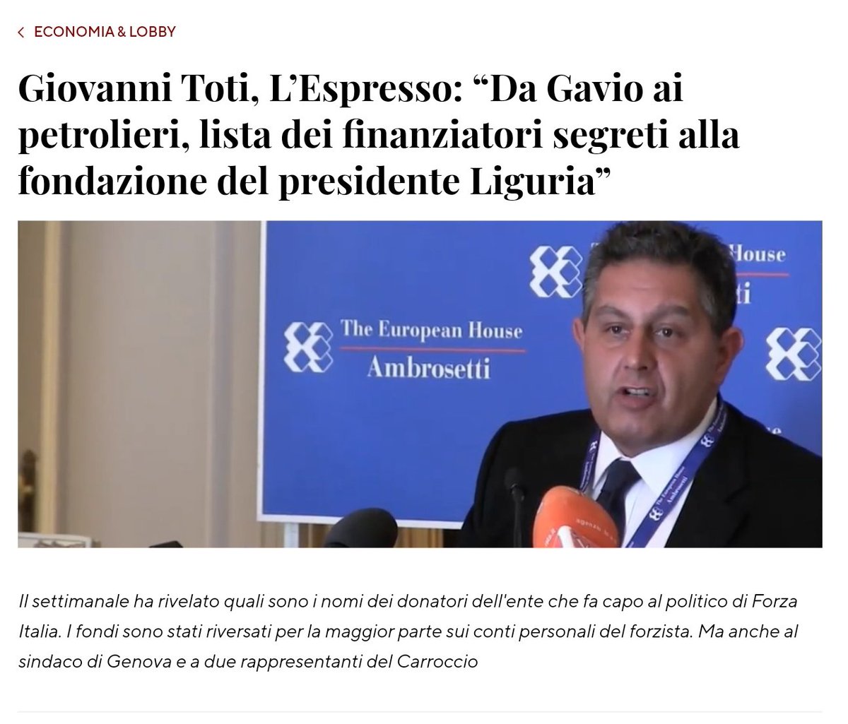MarceVann's tweet image. ++BENETTON AVETE ROTTO I PONTI++
👉🏼Il crollo del viadotto Torino-Savona fa sentire la sua pressione anche a Piazza Affari, dove soffre Astm, la holding controllata dalla famiglia #Gavio, che ha in concessione il ponte crollato per la frana. 
#43MortiChiedonoLaRevoca